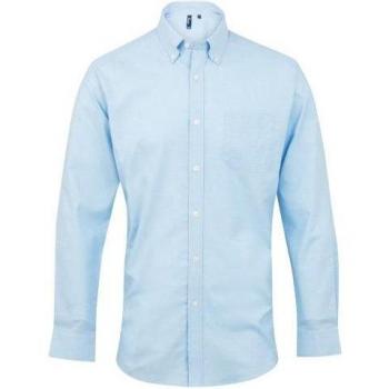 Männer‑Oxford Langarm‑Arbeitshemd Premier Signature – 15 % Hellblau