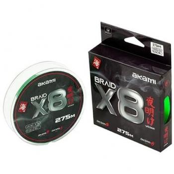 Ligne de pêche tressée Akami Yoake X8 275 m 0,14 mm – Vert
