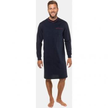 Camicia da notte cotone maniche lunghe uomo 4XL blu JP1880