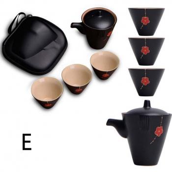Taza de viaje concéntrica, juego de té con tetera púrpura