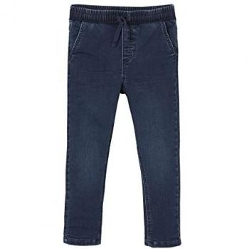 Véranda Jean droit double denim bleu et noir, modèle enfant, VERTBAUDET