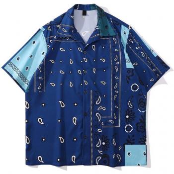 Chemise légère Bandana bleue pour hommes