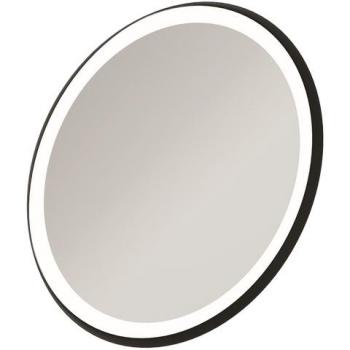 Miroir rond Ideal Standard Conca 65 cm avec éclairage ambiant et cadre en métal noir