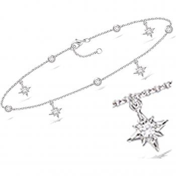 Lily’s Gems Chaîne Cheville en Argent « Cleopatra » – 25 cm, dimension 8×8 mm