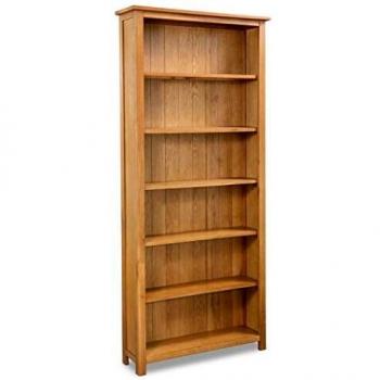 Sonata 6-Tier Bookcase 80x22.5x180 cm Solid Oak Wood