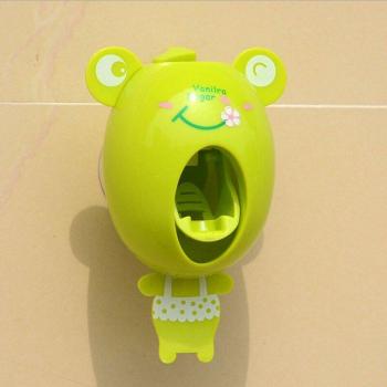 Kids Bathroom Accessories Set with Toothbrush Holder and Toothpaste Dispenser