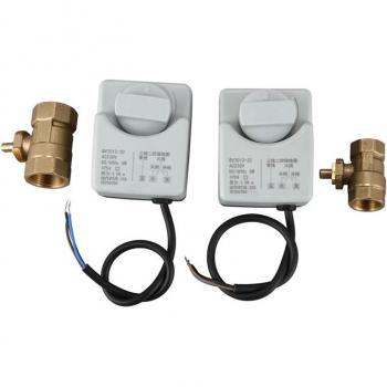 2 Pcs AC220V 2 Way Motorized Ball Valve with Electric Actuator and Manual Switch, DN15 & DN20