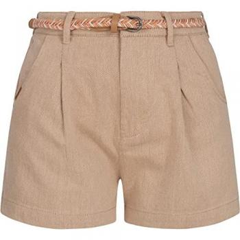 Ragwear Damen Shorts mit hochwertigem Flechtgürtel, Beige 31