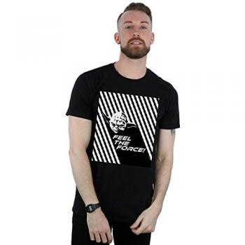 Star Wars Yoda Herren T-Shirt Feel The Force in Schwarz