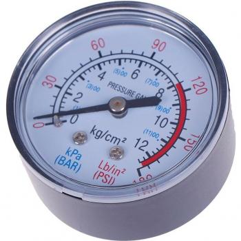 Double Scale Air Pressure Gauge 13mm 1/4 BSP Thread 0-180 PSI 0-12 Bar