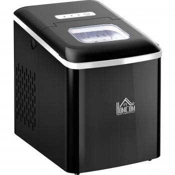 HOMCOM Eiswürfelmaschine für Partys, 12kg in 24h, 2L, LED-Display, Selbstreinigung, Schwarz
