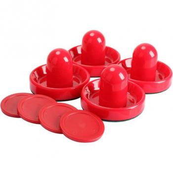 4Pcs Red Air Hockey Goalies with 4 Puck Pushers