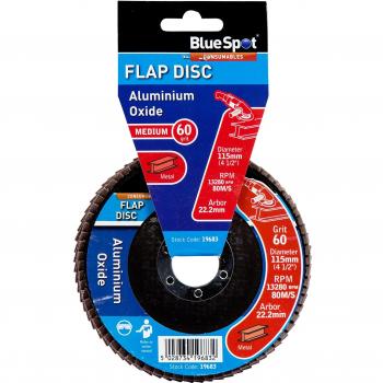 Blue Spot 19683 60 Grit Aluminium Oxide Flap Wheel – 115MM