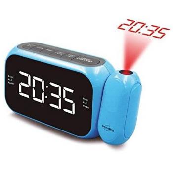 Réveil et Projecteur Bleu Inovalley RP211C