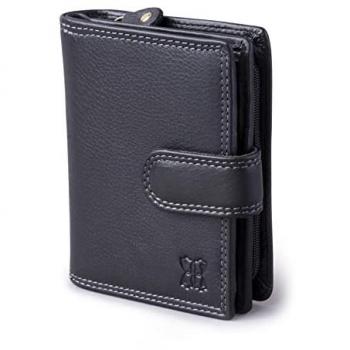 Miniature Black Leather Tab Pouch