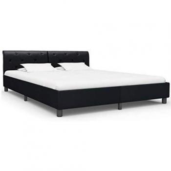 Luxury Black Leather‑Style Bed Frame – 180x200 cm (King Size)