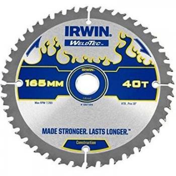 Irwin 1897394 Lame de Scie Circulaire 165 × 20 mm – 40 Têtes – Cordless