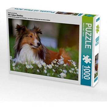 CALVENDO Puzzle Wir lieben Shelties 1000 Teile Lege-Größe 64 x 48 cm Foto-Puzzle Bild von Marion Reiß