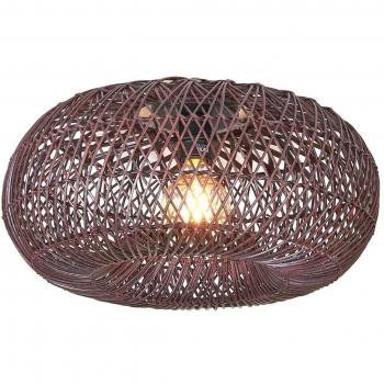 Plafonnier Arizona rotin bordeaux, abat-jour 50 cm – Good & Mojo