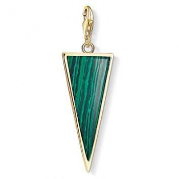 Thomas Sabo Women's Green Triangle Club Necklace with Gold Plating