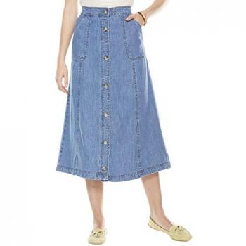 Classic Denim Buttoned Skirt