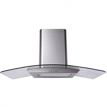 SIA CP111SS 110 cm Curved Glass Stainless-Steel Kitchen Hood and Fan