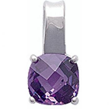 Rhodium‑Plated Lilac Spark Pendant