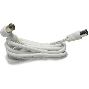 Cavo TV 5 m Bianco 1 Spina Fem‑Mas a 90°