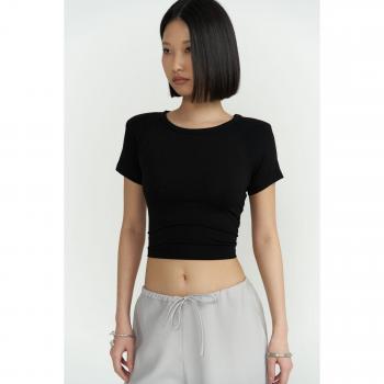 Perla Black Padded Crop Top M