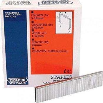 Draper 59839 Blue Staples, 25mm (Pack of 5000)