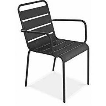 Poltrona da giardino Oviala in metallo grigio antracite