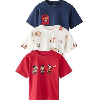 Next Applikations-T-Shirts für Jungen und Mädchen im 3er-Pack