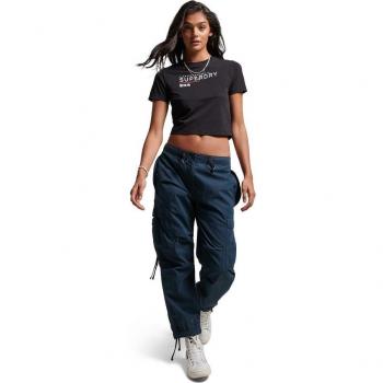 Camiseta Superdry Code Graphic EMB mujer manga corta negro/blanco