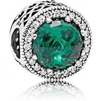 Charm Corazones Radiantes Verde Pandora