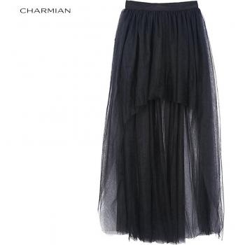 Charmian Elegante: Falda Negra y Encaje
