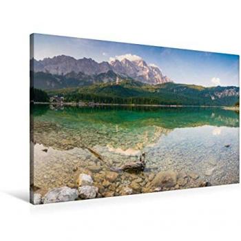 CALVENDO Textile Canvas 90x60 cm – Naturkulisse Eibsee & Zugspitze
