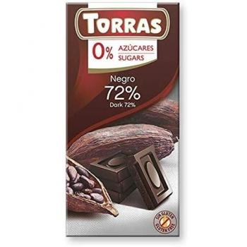 Torras Chocolate Negro Orgánico 72% Cacao Sin Azúcar 75 g
