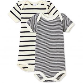 Petit Bateau MC_23178, Body para Bebés, Diseño Multicolor (Pack de 2)