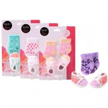 Stijlvolle Baby Rose Poppensokken + Schoenen