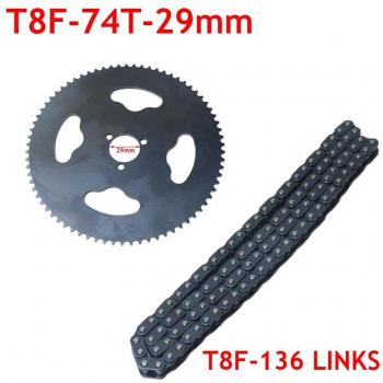 Cadena T8F 136 enlaces y Piñón de dientes intercambiables para ATV