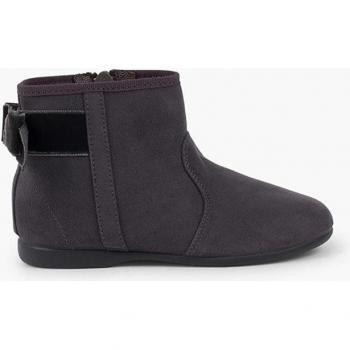Botines de Terciopelo con Lazo y Cremallera