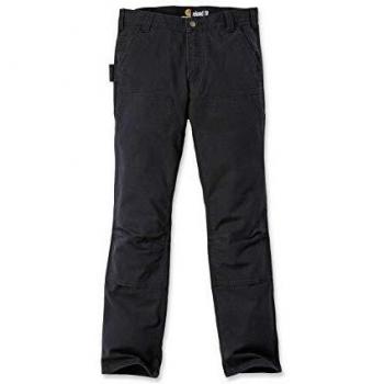 Pantalon Utilitaire de Travail Carhartt Coupe Droite Stretch Duck Double Front, Noir, 38W x 34L Homme