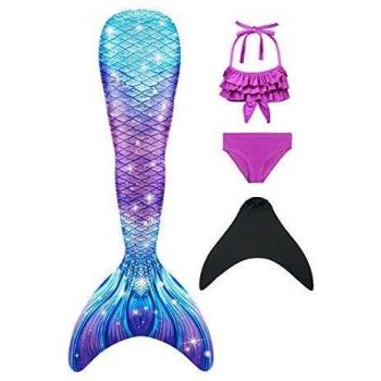 NAITOKE Mädchen-Meerjungfrauenschwanz (BKG5 120) – Flossiger Badekleid
