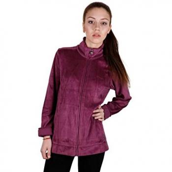 Women's Champion Purple Fleece Track Jacket, Size L