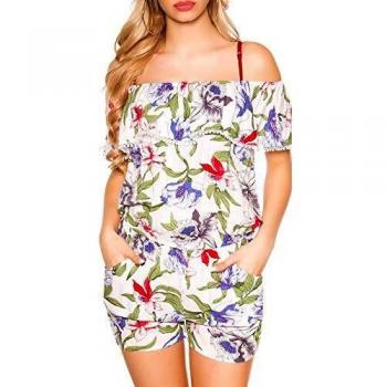 Koucla Modisches Ensemble: Vliesblumen-Oberteil + Hotpants, S/M