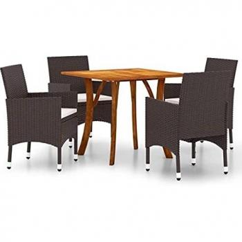 VidaXL Set di Mobili da Pranzo 5 Pz Marrone