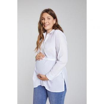 Blusa Bellieva in tessuto GOTS per allattamento, Donna, Bianco, Taglia 52/54