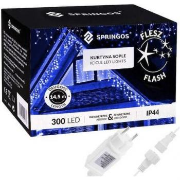 Stella Blu 300 LED con Flash Bianco, Ghirlanda e Luci a Gocce