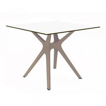 Resol Vela S Dining Table – White Surface, Sand Base