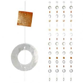 Relaxdays Dekoketten-Set mit Capiz-Windspiel 4er